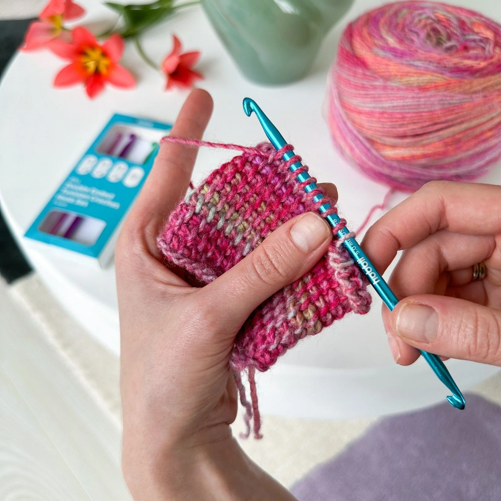 Alu Double Ended Tunisian Crochet Hook Set - 14 cm - Image 3